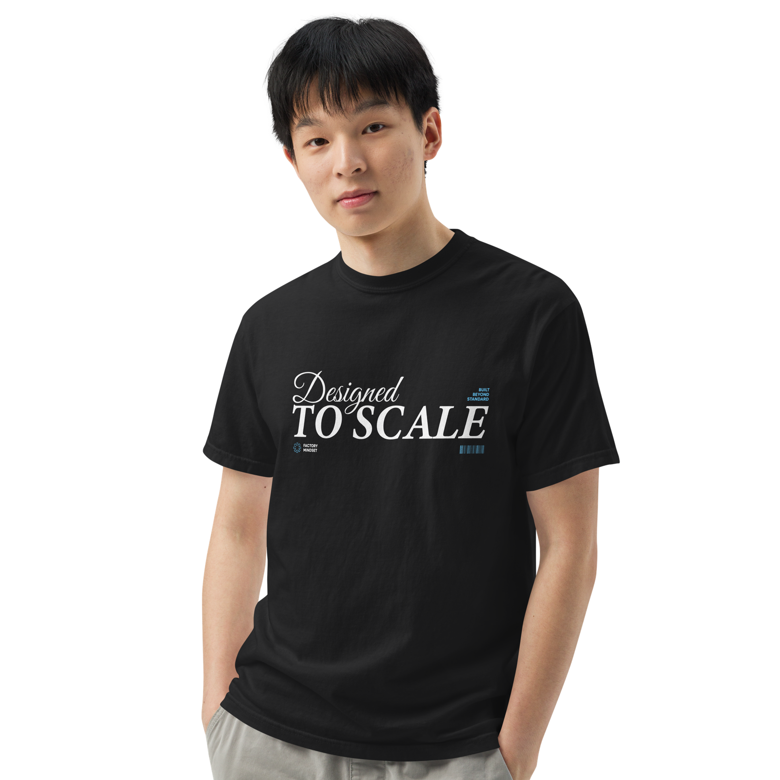 Unisex "Designed to Scale" garment-dyed heavyweight t-shirt Dark - Image 16