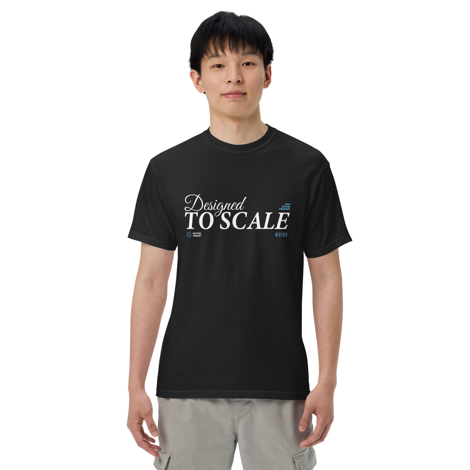 Unisex "Designed to Scale" garment-dyed heavyweight t-shirt Dark - Image 11