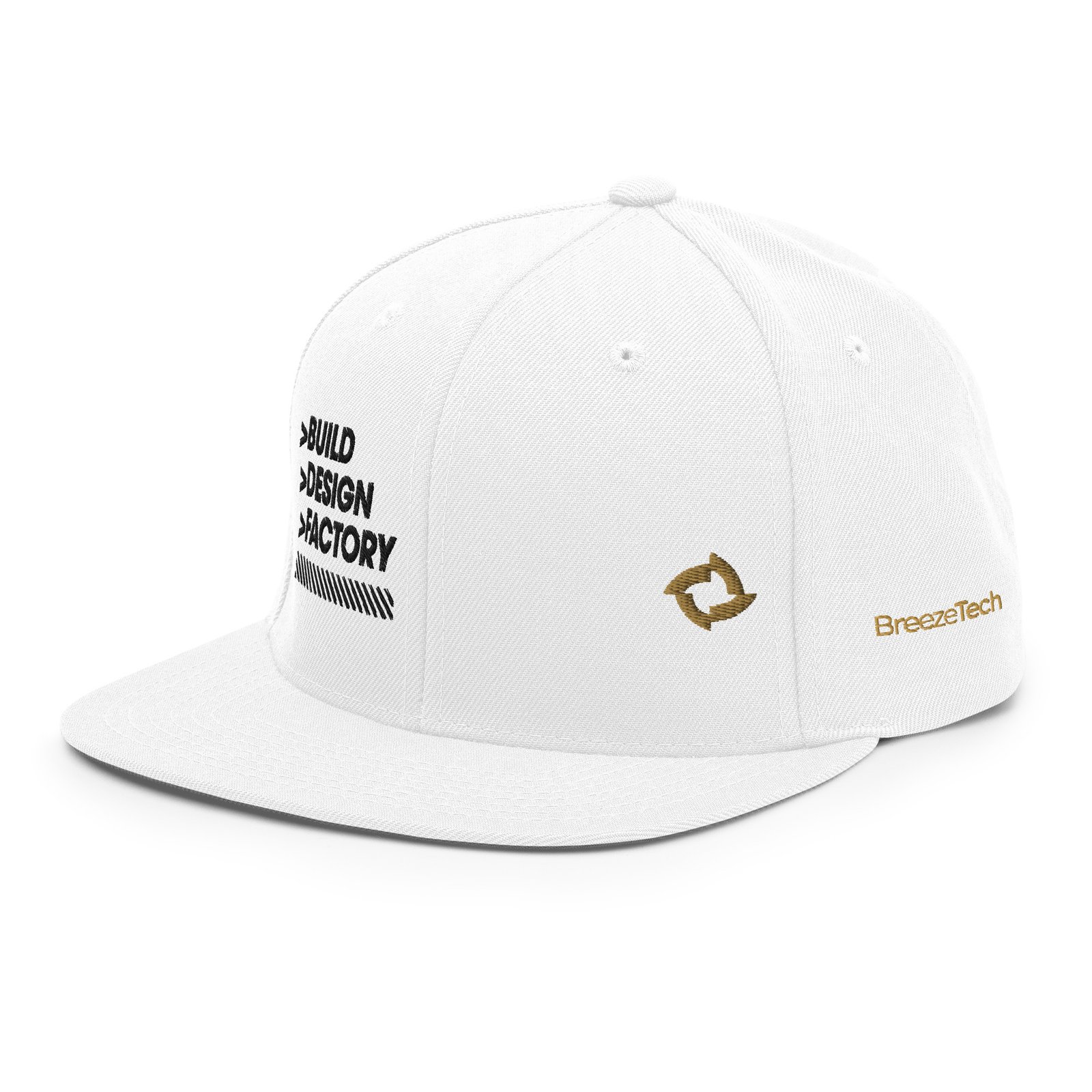 BreezeTech White Snapback Hat - Image 2