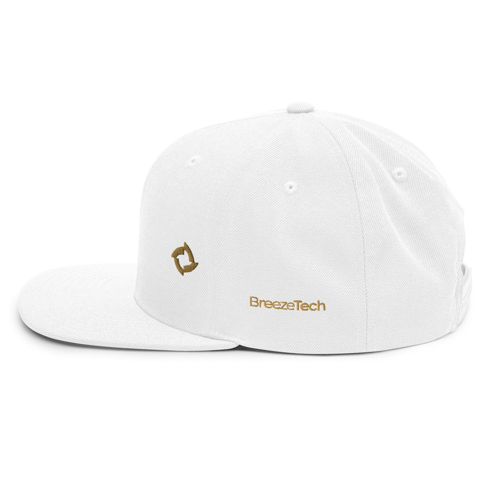 BreezeTech White Snapback Hat - Image 3
