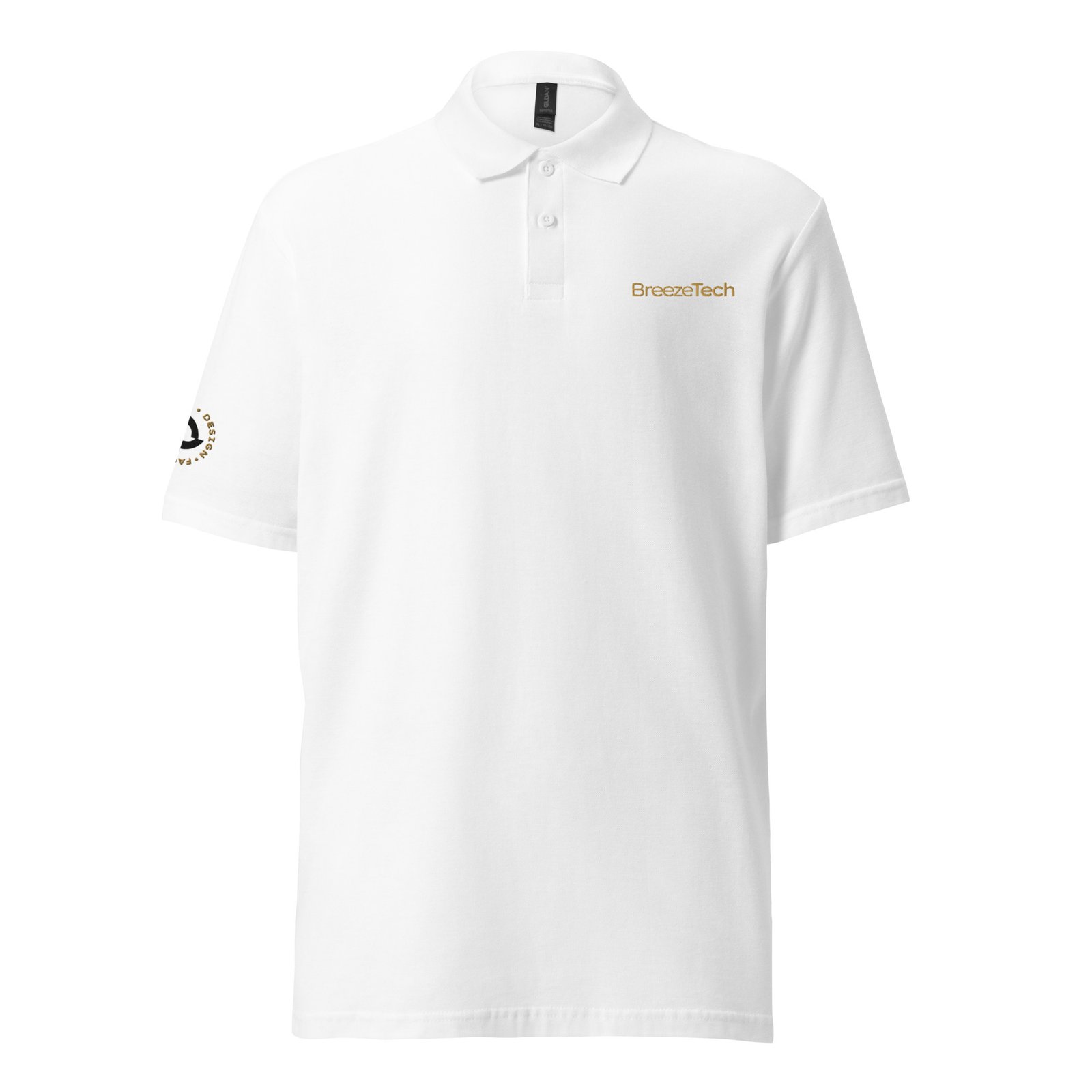 BreezeTech Unisex White polo shirt