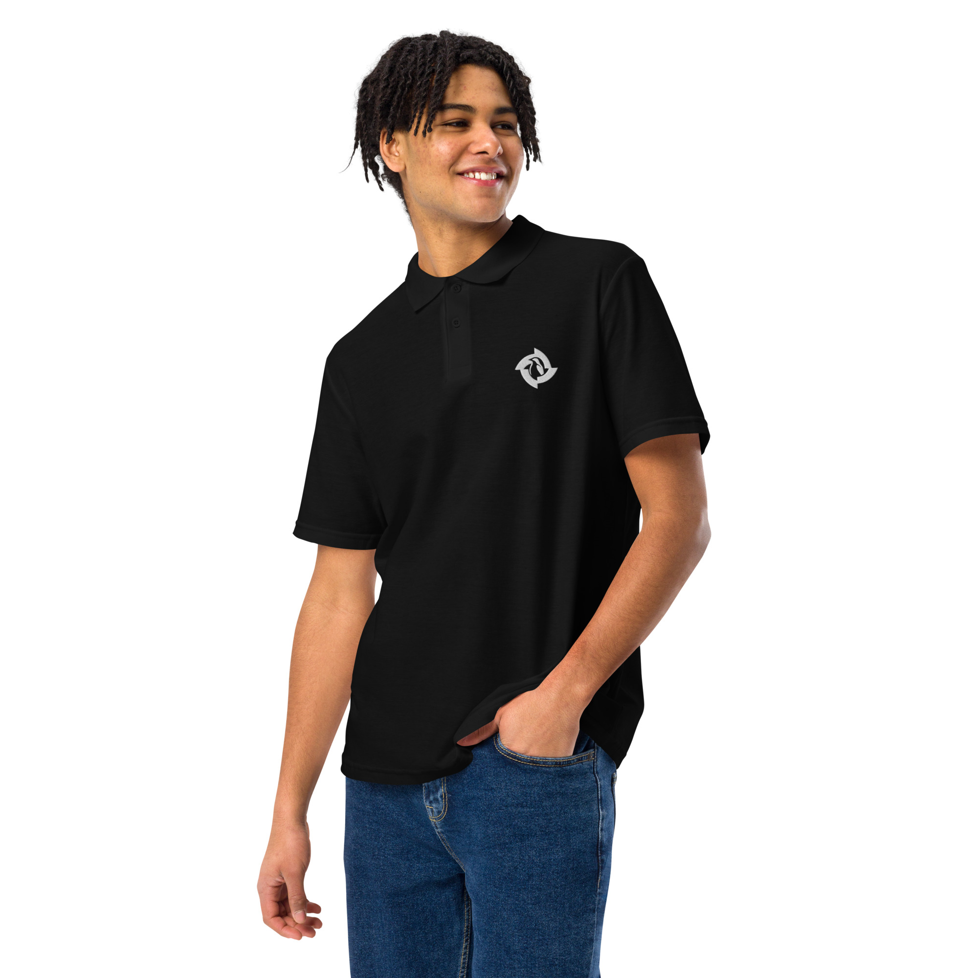 BreezeTech Unisex Dark polo shirt - Image 11