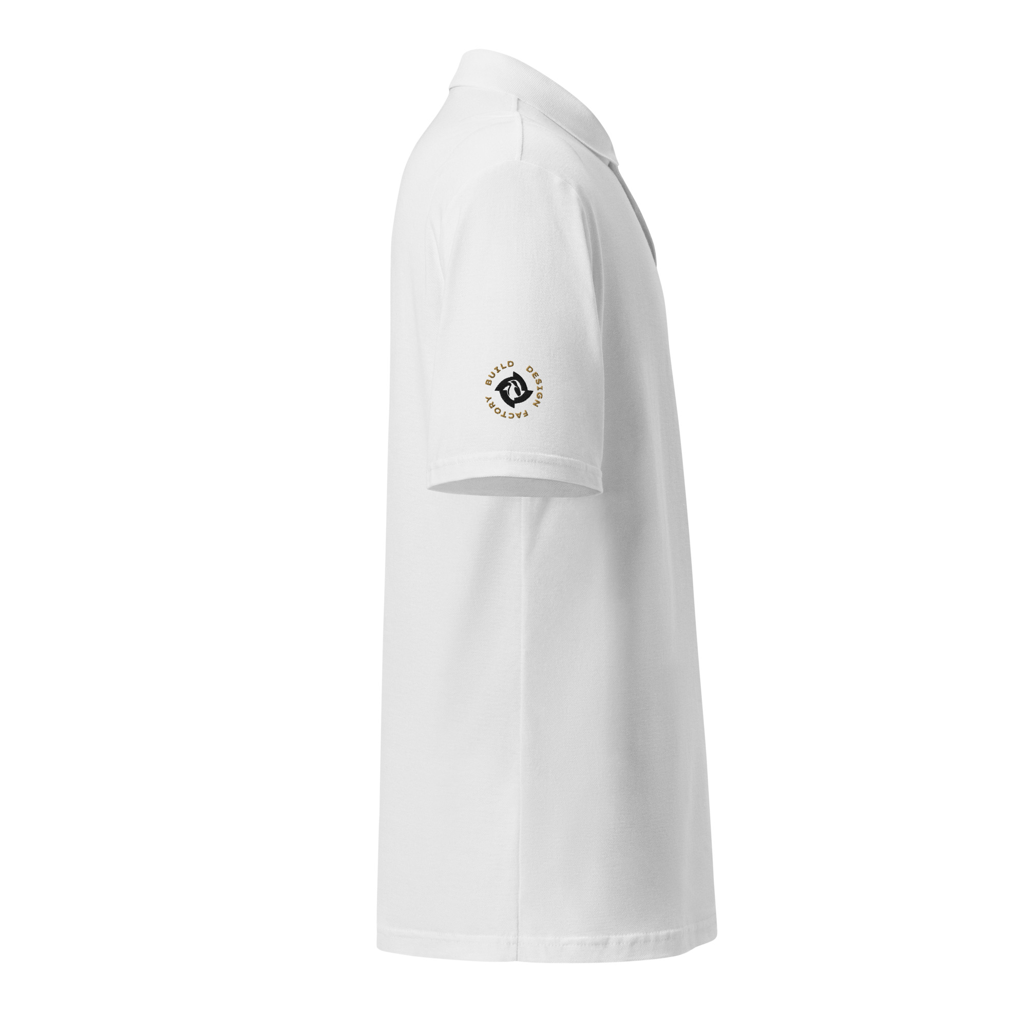 BreezeTech Unisex White polo shirt - Image 2