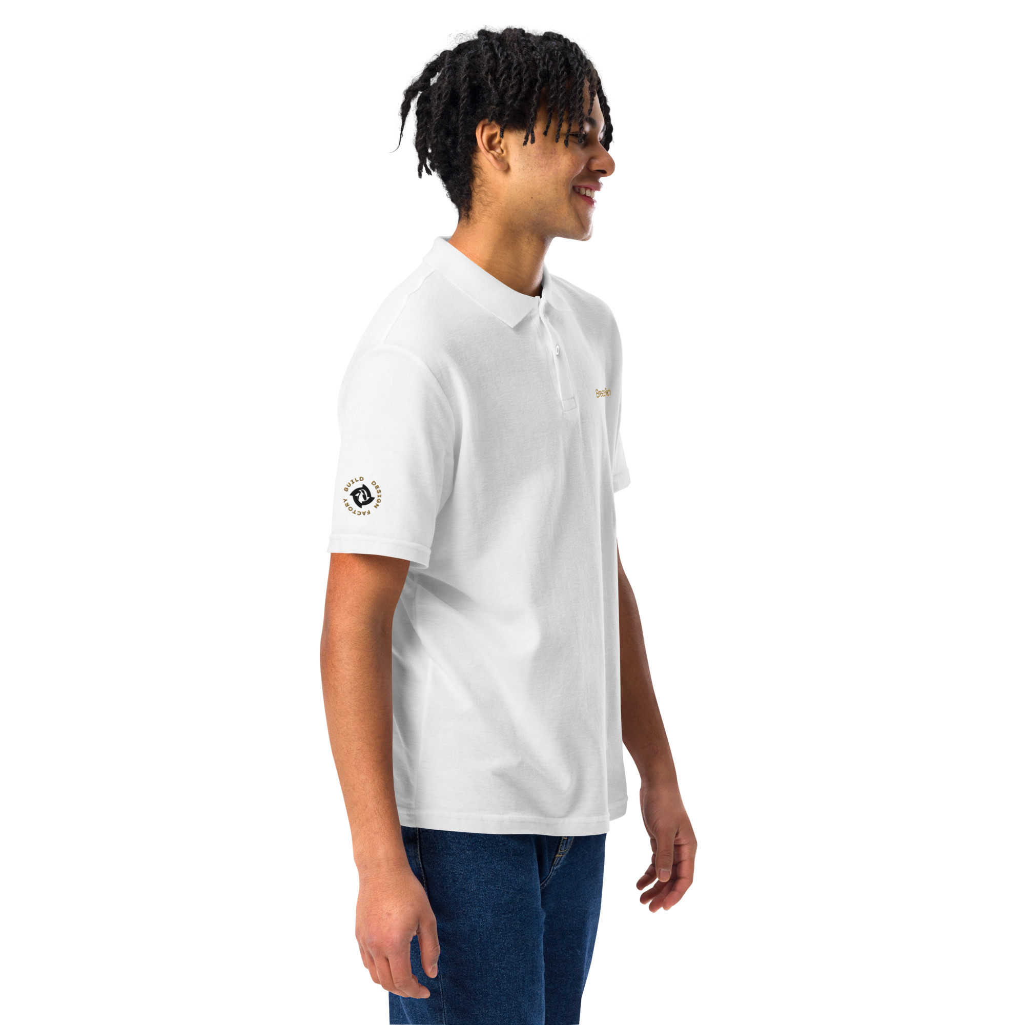 BreezeTech Unisex White polo shirt - Image 7